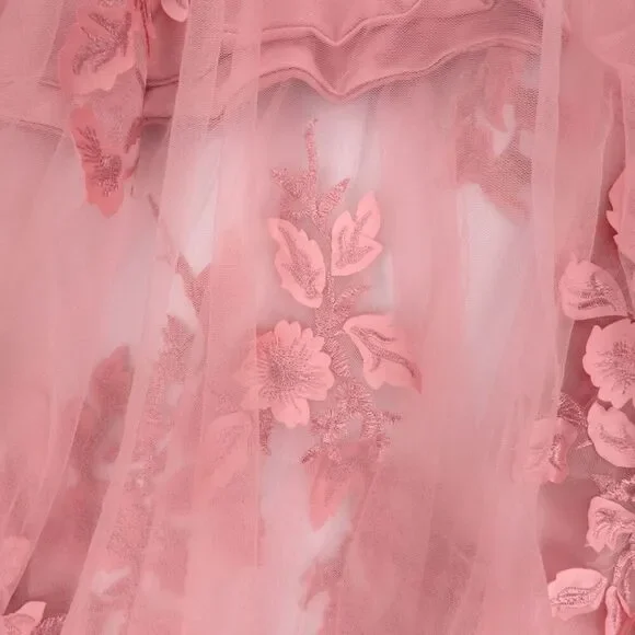 JOVANI 02845 Floral Applique Embellished Corset Gown Pink Romantic Pageant HOCO - Picture 12 of 14